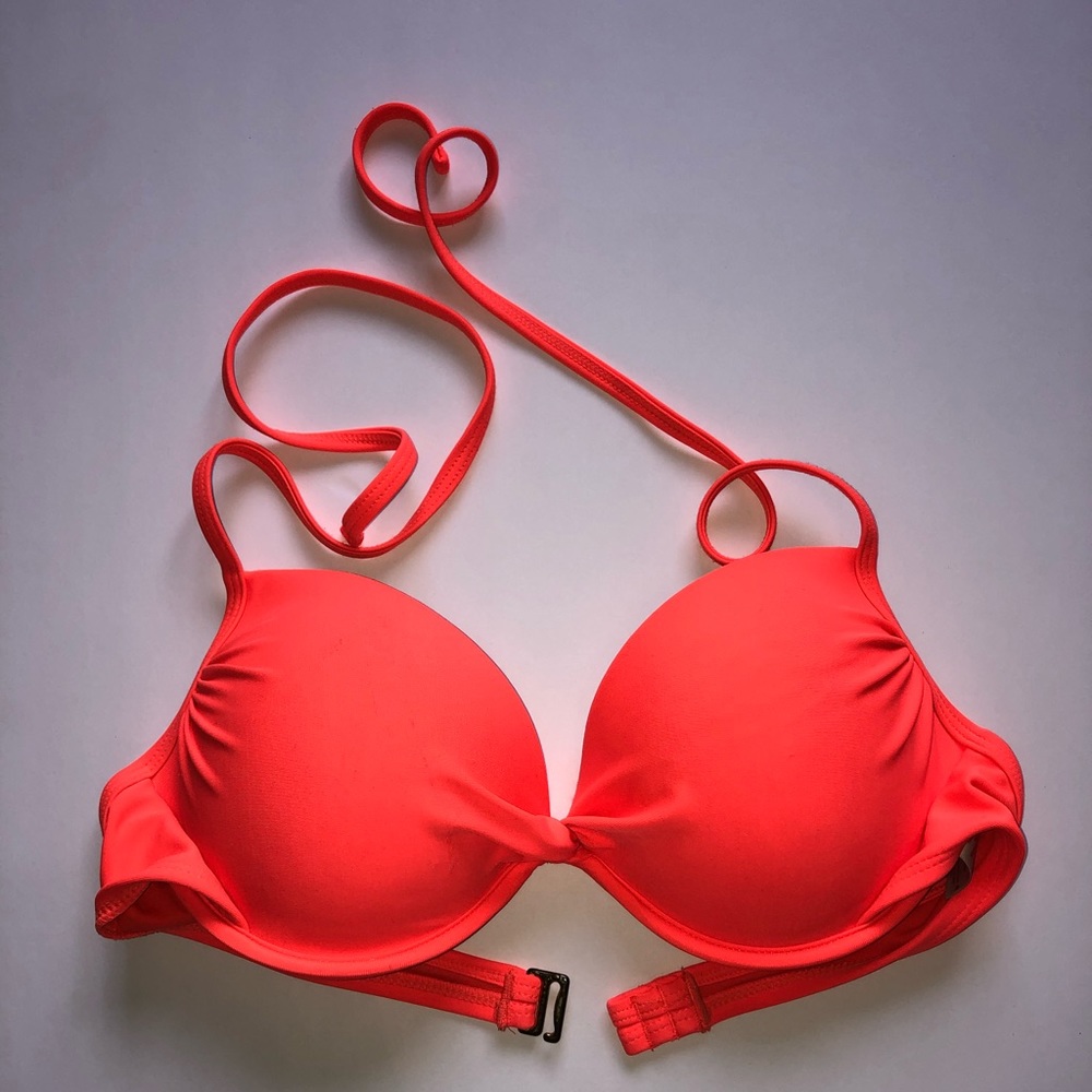 neon orange/pink bathing suit top